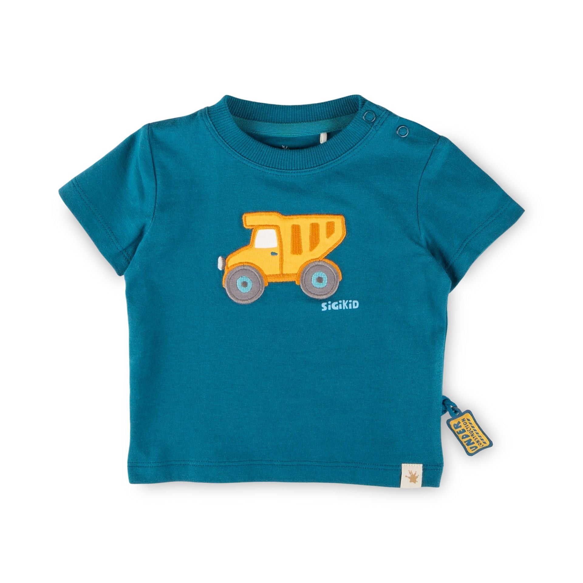 Sigikid T-Shirt mit Babyfahrzeug - Blaugrün