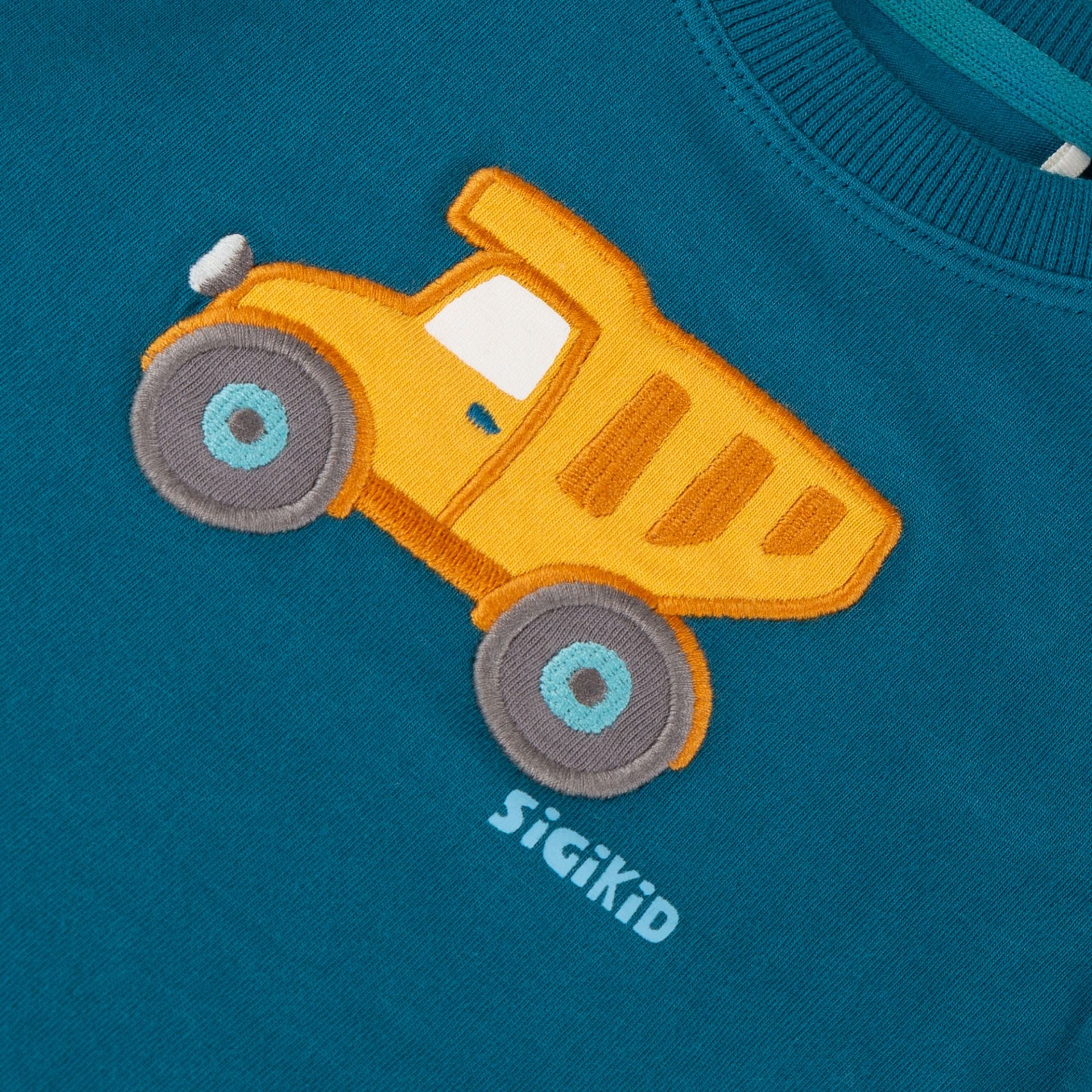 Sigikid T-Shirt mit Babyfahrzeug - Blaugrün