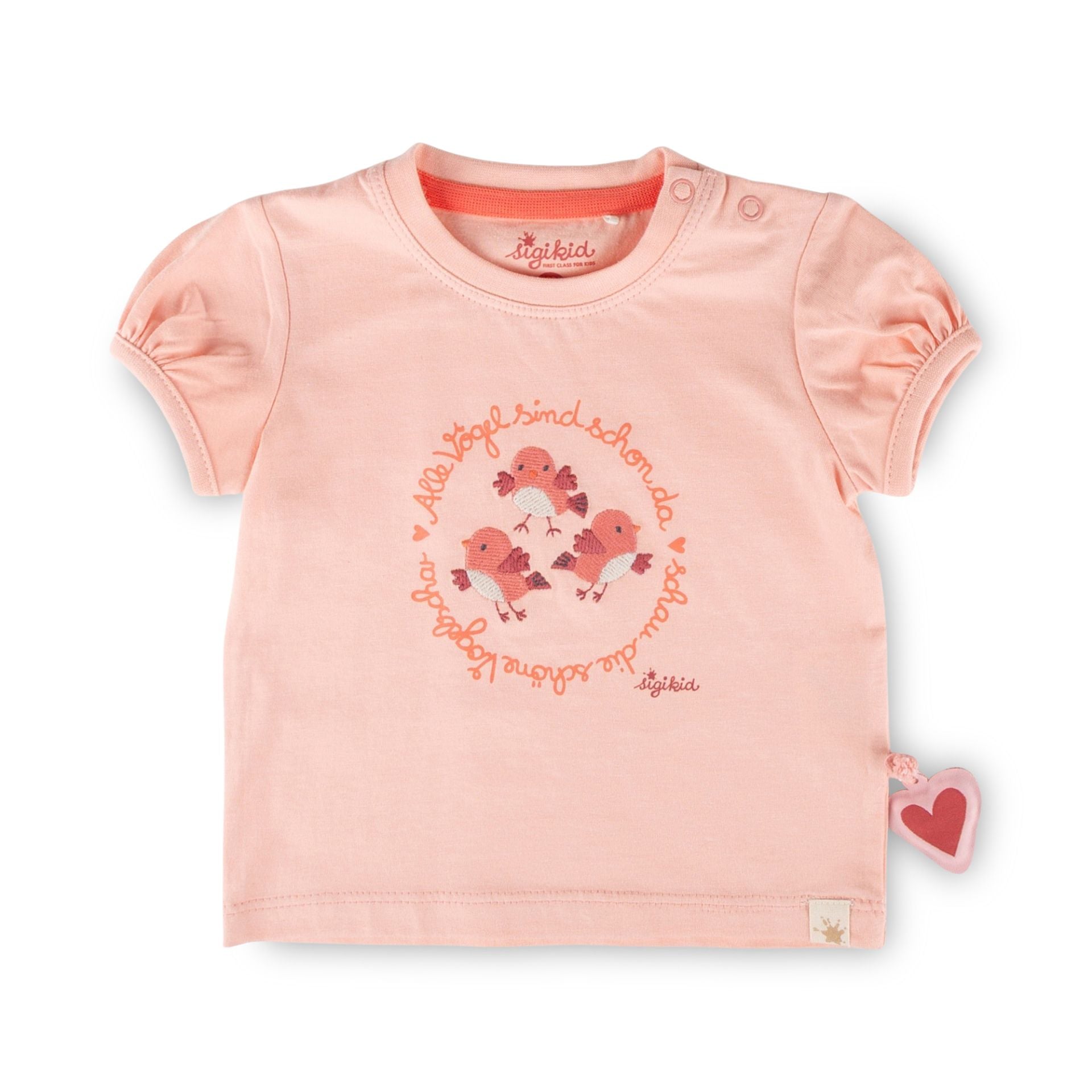 Sigikid T-Shirt mit gestickten Vögelchen - Rosa