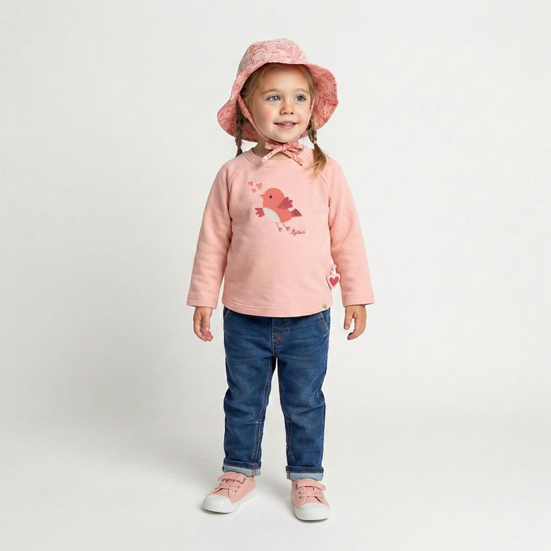 Sigikid Sonnenhut Spring Birds mit Bindebändchen - Rosa