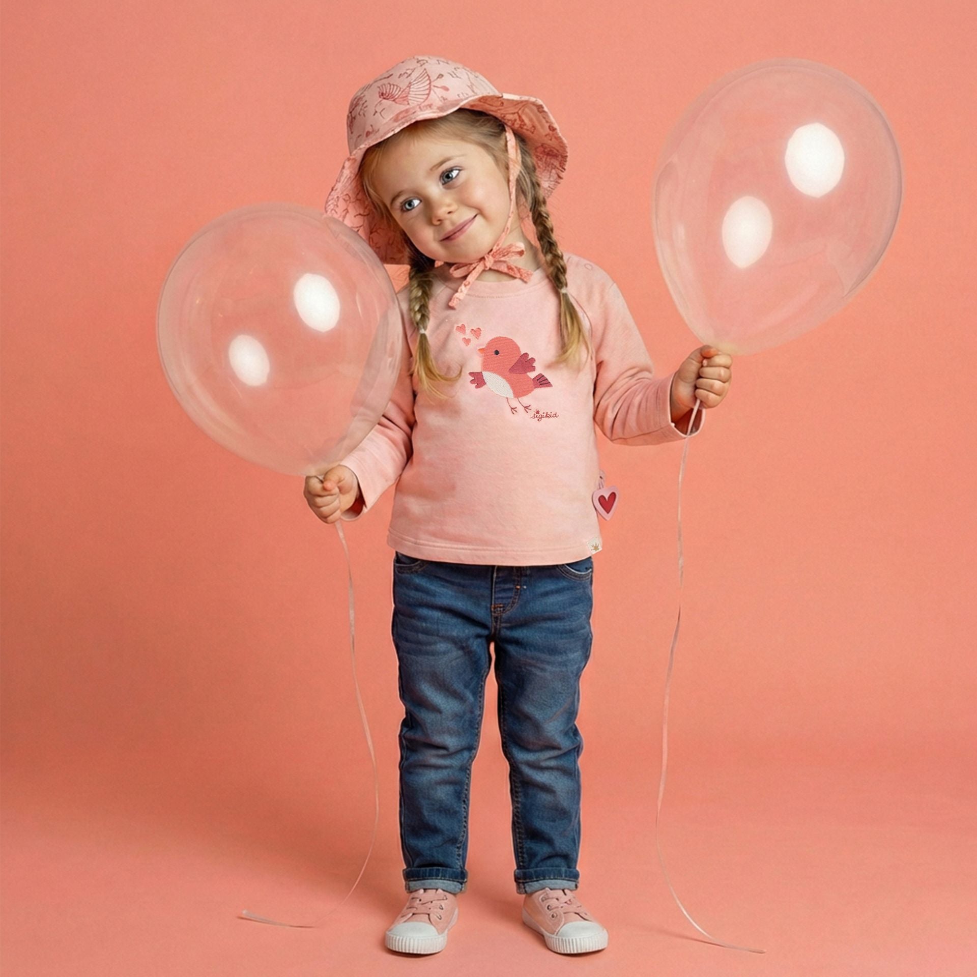 Sigikid Sonnenhut Spring Birds mit Bindebändchen - Rosa