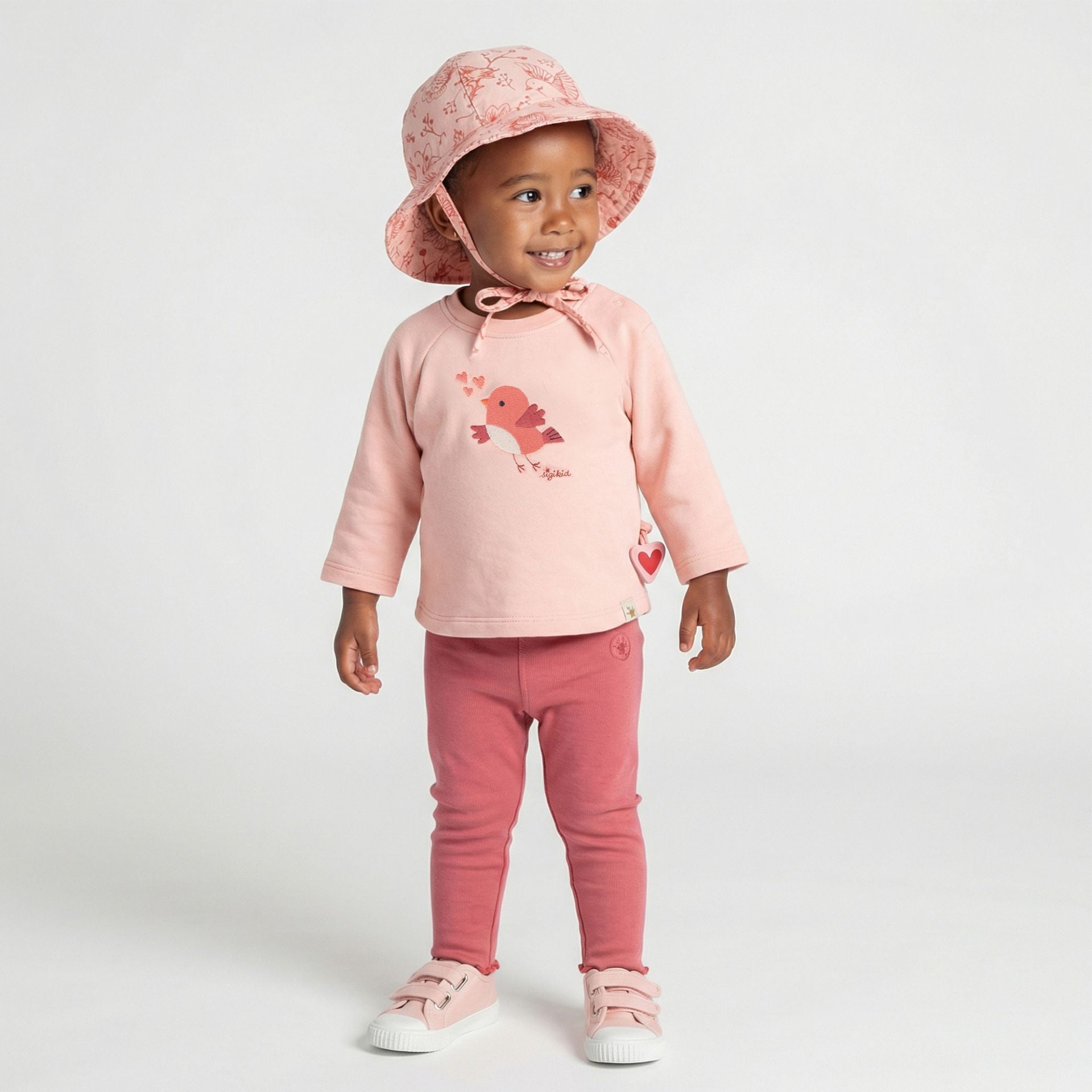Sigikid Sonnenhut Spring Birds mit Bindebändchen - Rosa
