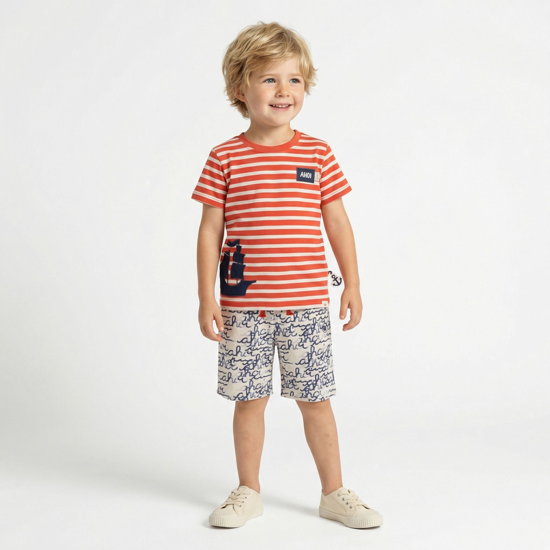 Sigikid T-Shirt, gestreift - Rostrot