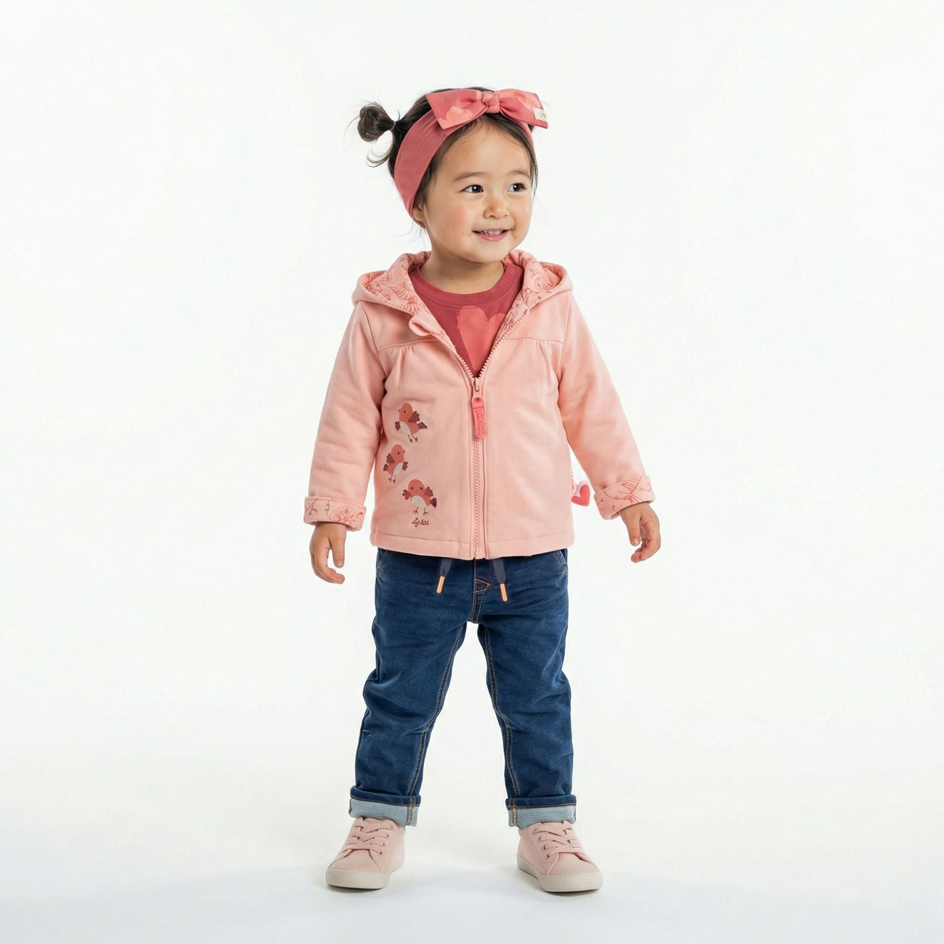 Sigikid Wendejacke mit gestickten Vögelchen - Rosa