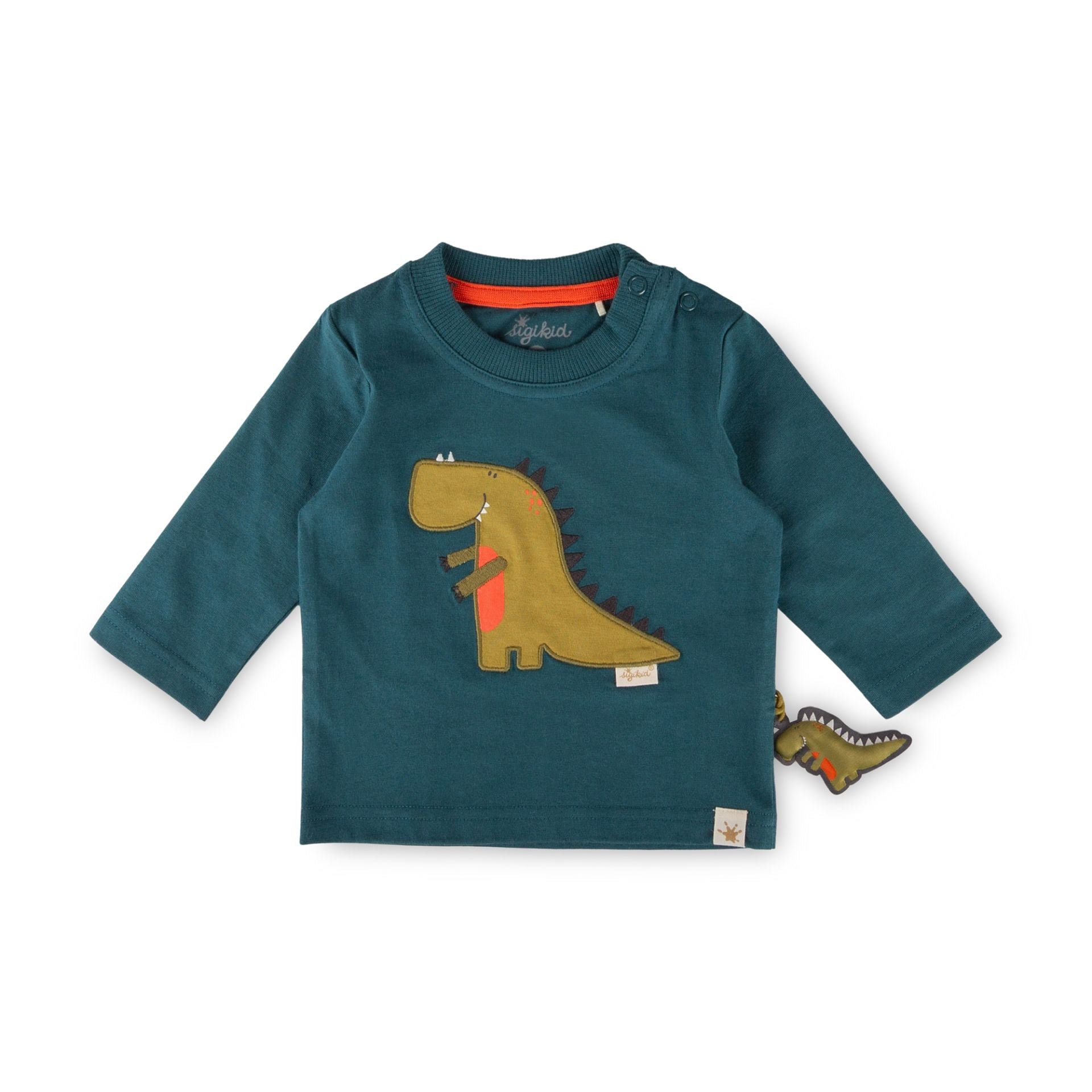 Sigikid Baby Langarmshirt petrolblau, Dino Fun