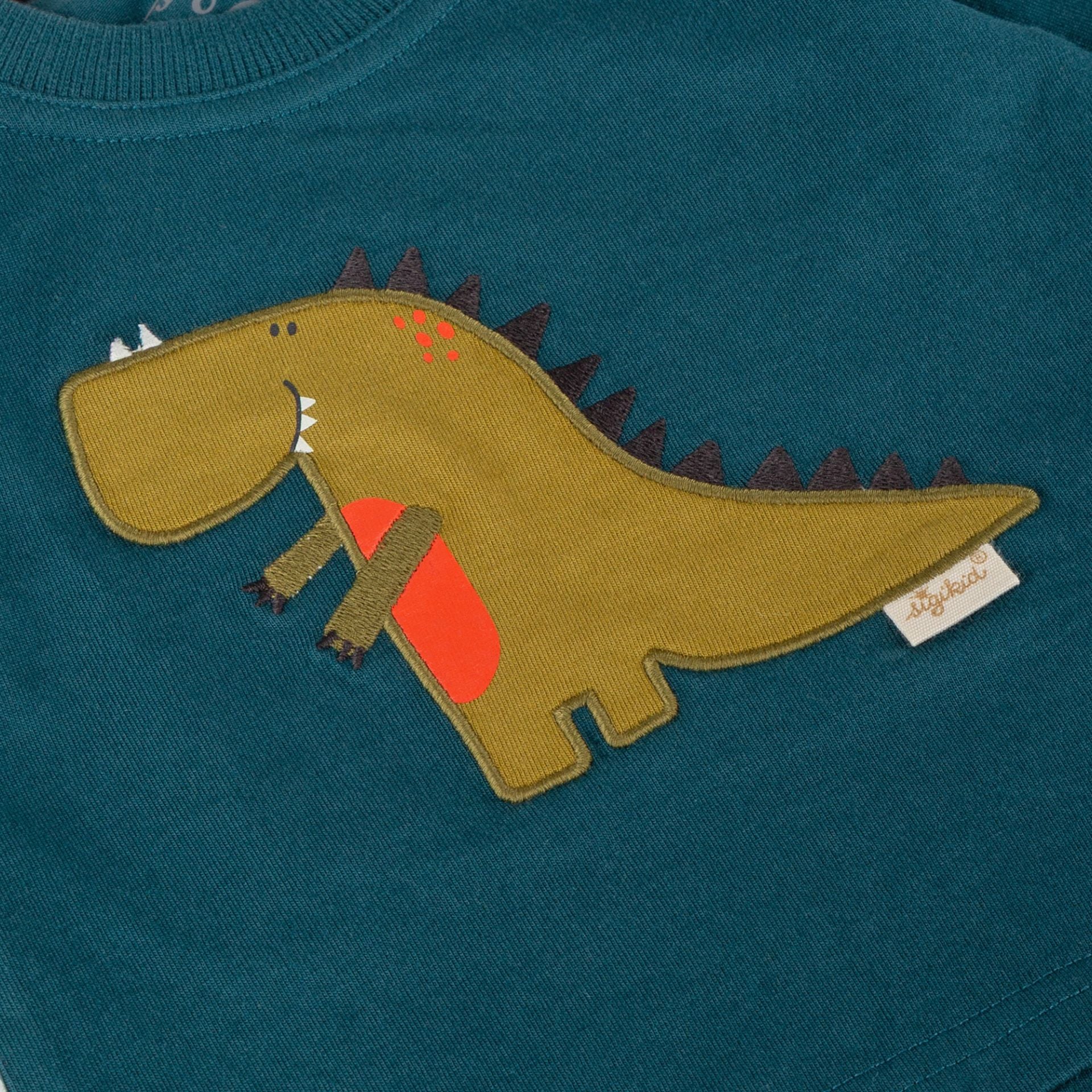 Sigikid Baby Langarmshirt petrolblau, Dino Fun