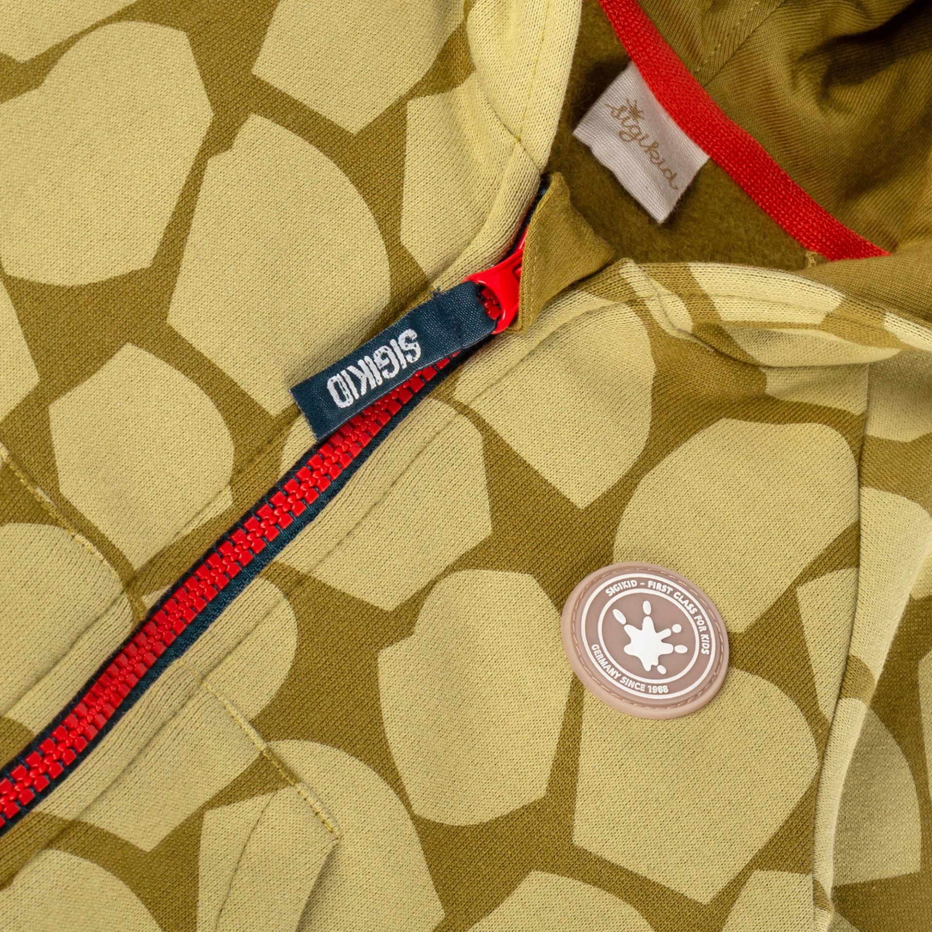 Sigikid Baby Kapuzen-Sweatjacke khaki, Dino Fun