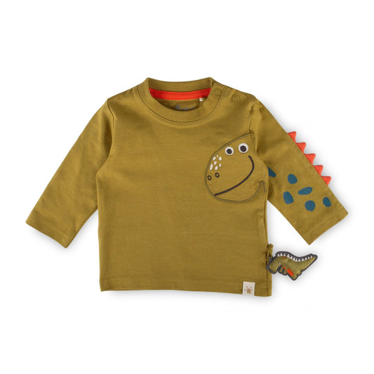 Sigikid Baby Langarmshirt khaki, Dino Fun