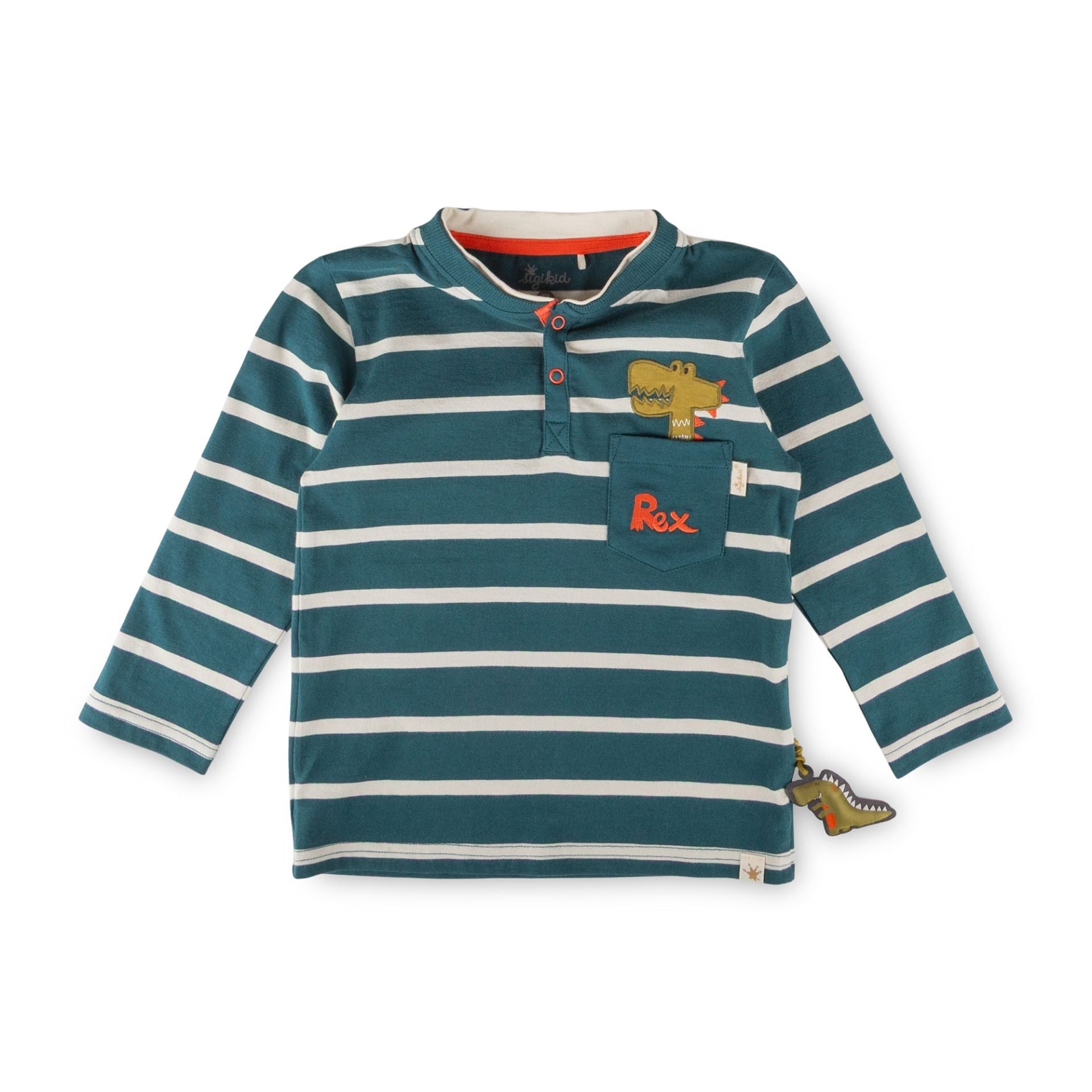 Sigikid Kinder Henleyshirt mit Brusttasche, Dino Fun