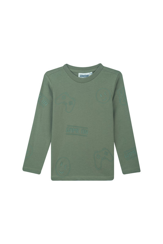 Someone "T-Shirt langarm" Game - Light Khaki