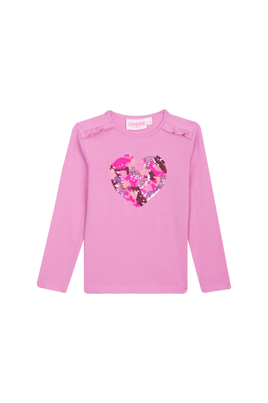 Someone "T-shirt langarm" mit Wendepailletten - Light Pink