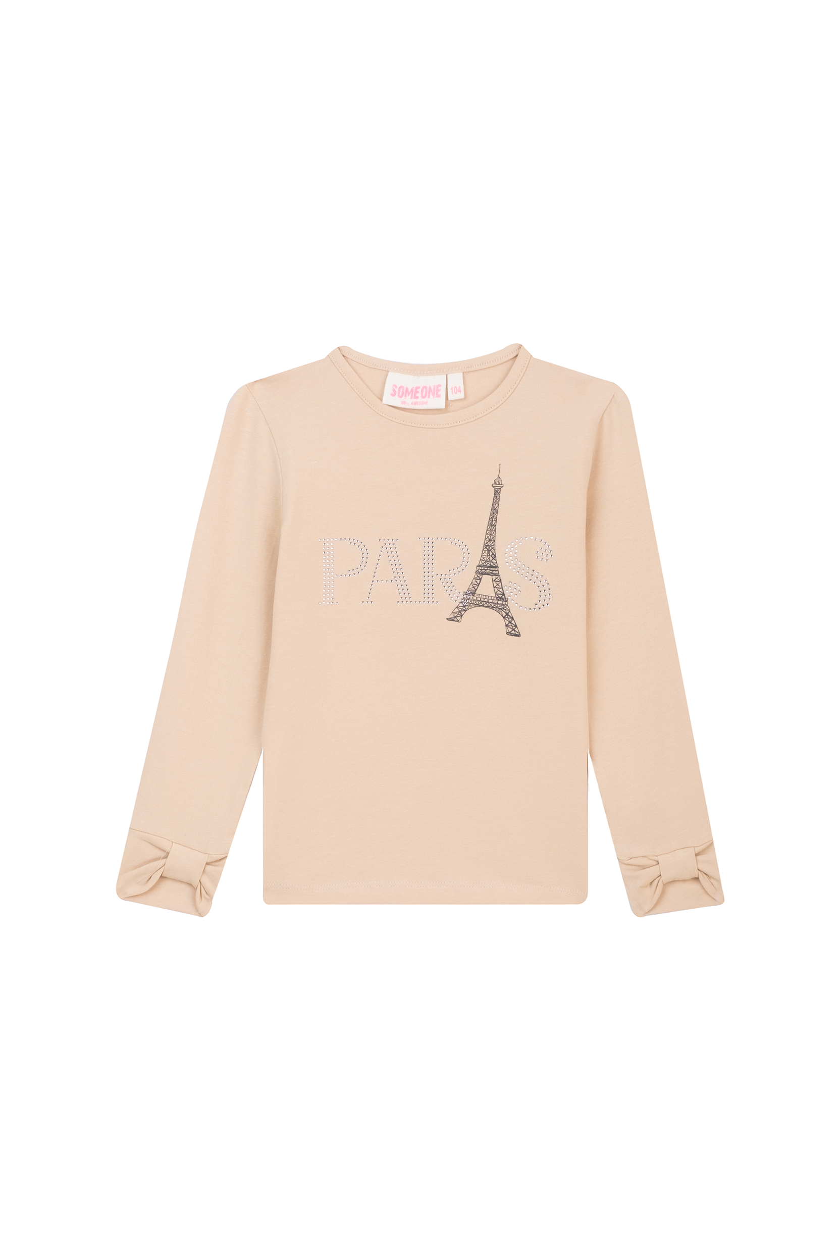 Someone "Langarmshirt" mit Steinchen - Beige