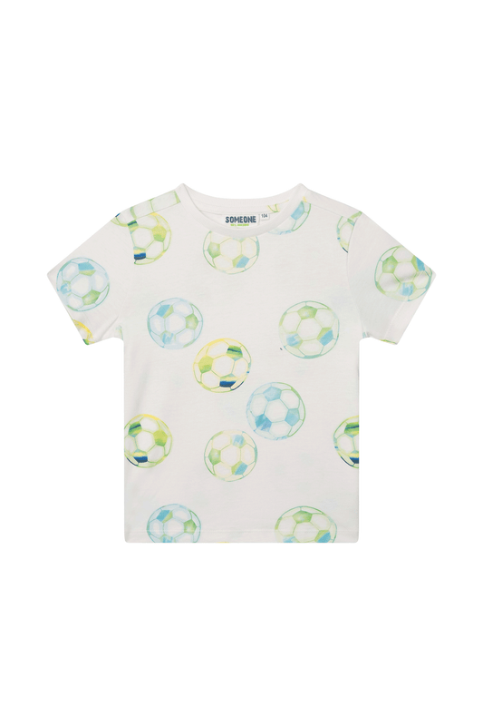 Someone T-Shirt mit Fussball Print - Ecru