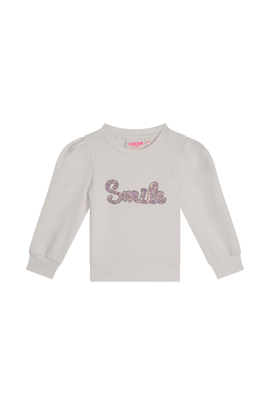 Sweatshirt mit Applikation - Ecru