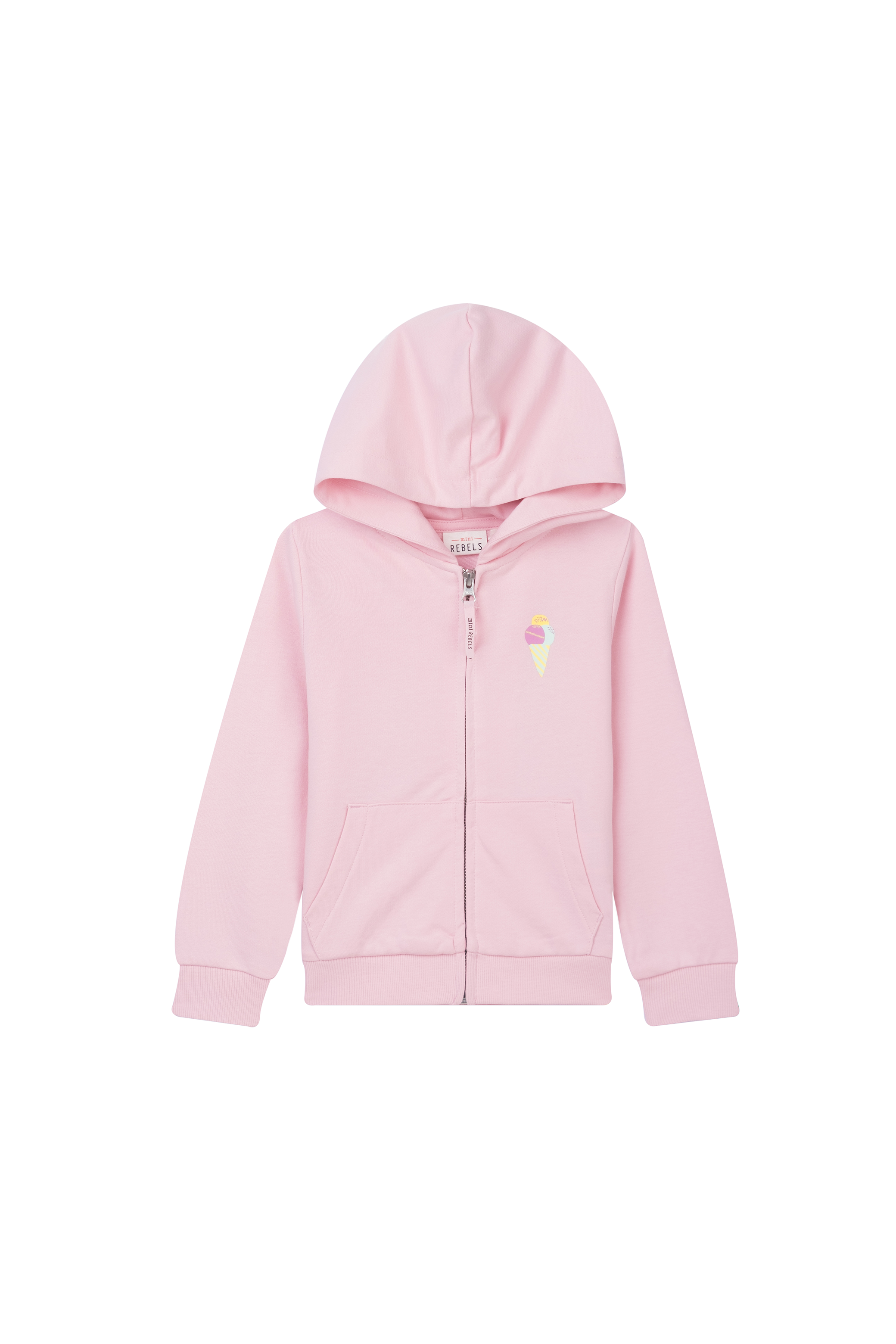 Mini Rebels Sweatjacke mit Kapuze und Eistüte - Light Pink