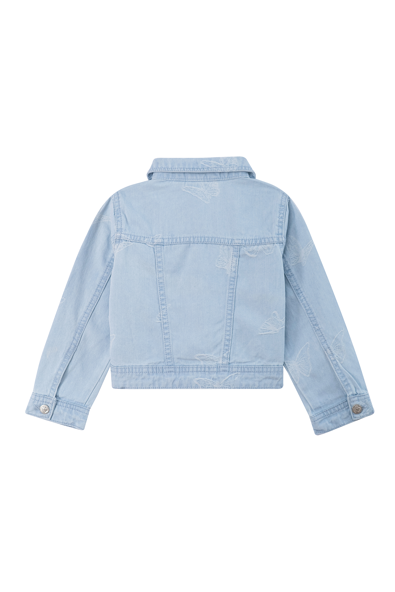 Someone "Jeansjacke" mit Schmetterlingen - Light Blue Denim