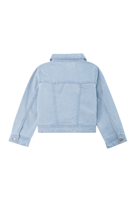 Someone "Jeansjacke" mit Schmetterlingen - Light Blue Denim