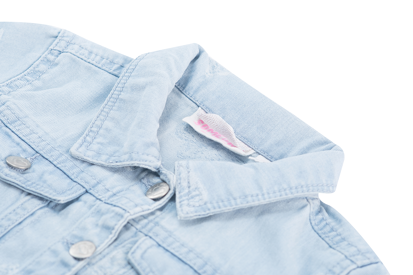 Someone "Jeansjacke" mit Schmetterlingen - Light Blue Denim
