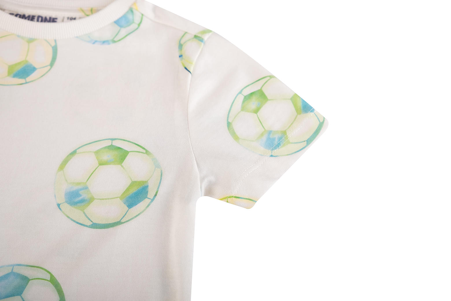 Someone T-Shirt mit Fussball Print - Ecru