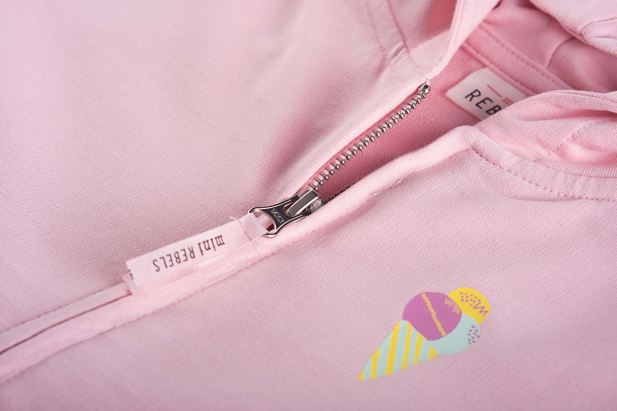 Mini Rebels Sweatjacke mit Kapuze und Eistüte - Light Pink
