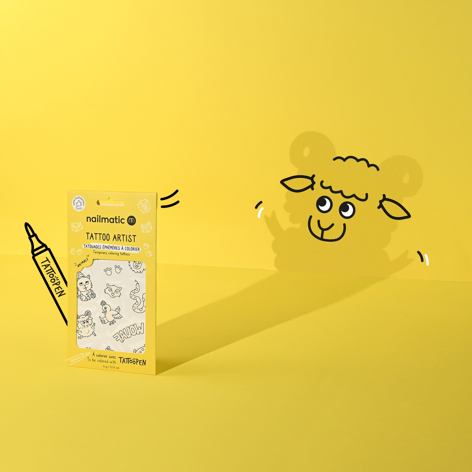 Nailmatic Kids "Tattoo zum ausmalen-Tiere"
