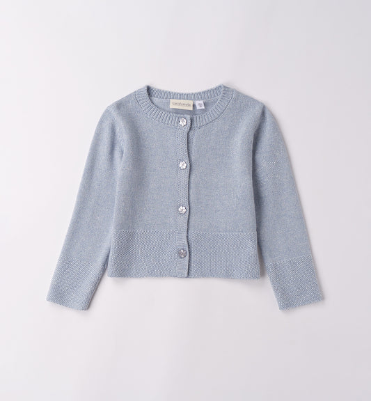 Sarabanda "Strickjacke" mit Glitzerfaden - Hellblau