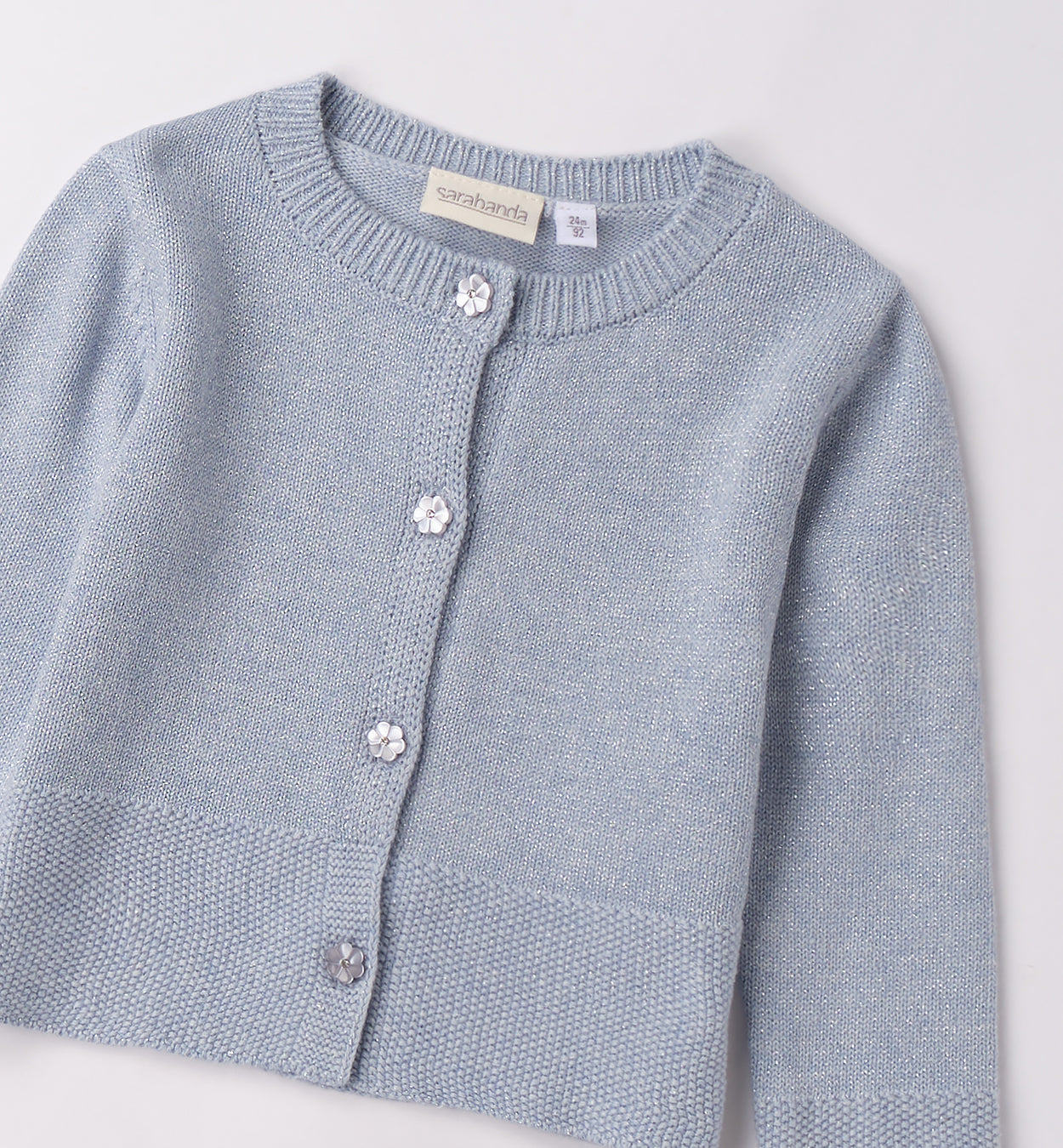 Sarabanda "Strickjacke" mit Glitzerfaden - Hellblau
