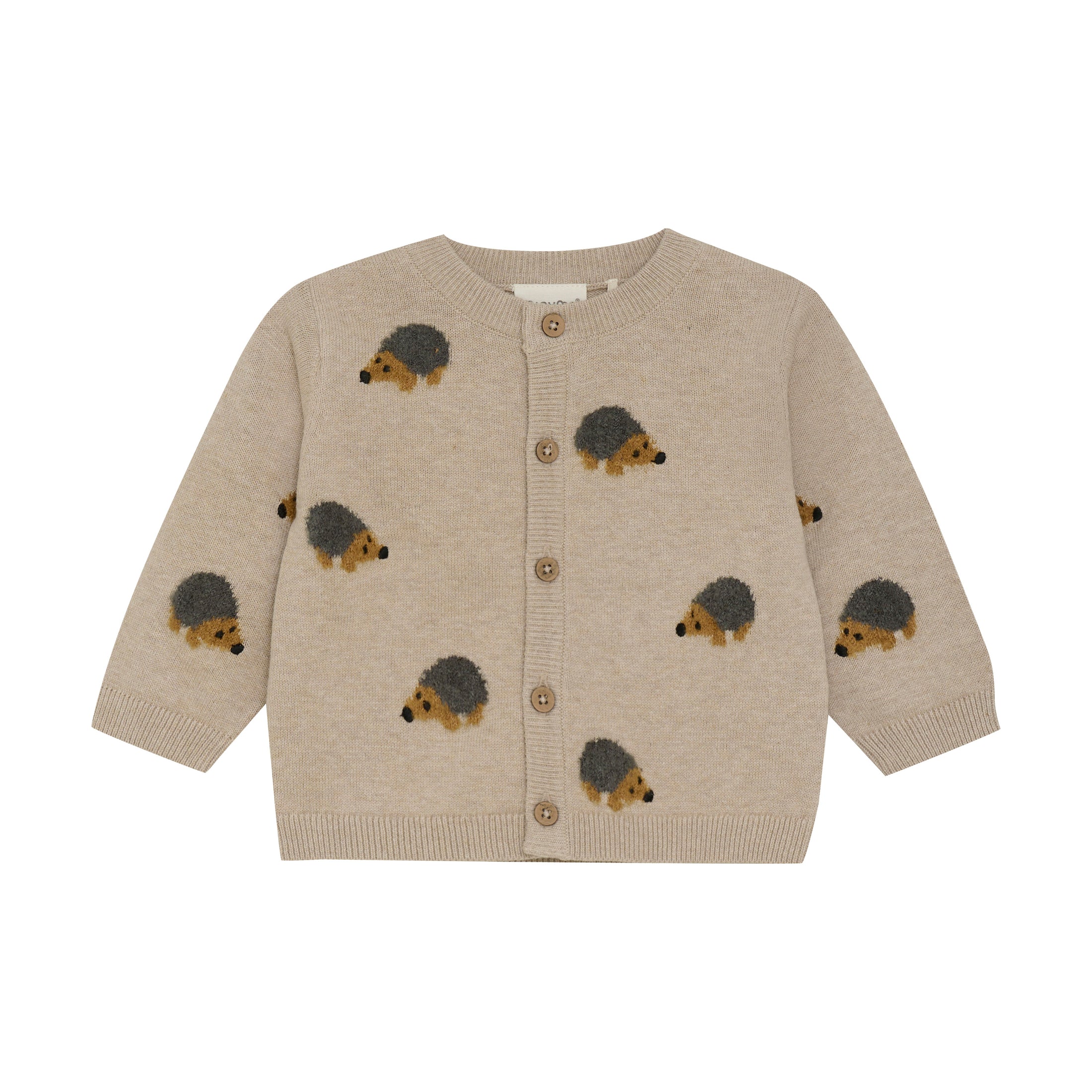 Minymo "Strickjacke" mit Igeln - Beige Melange