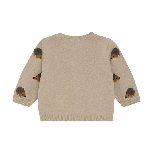 Minymo "Strickjacke" mit Igeln - Beige Melange