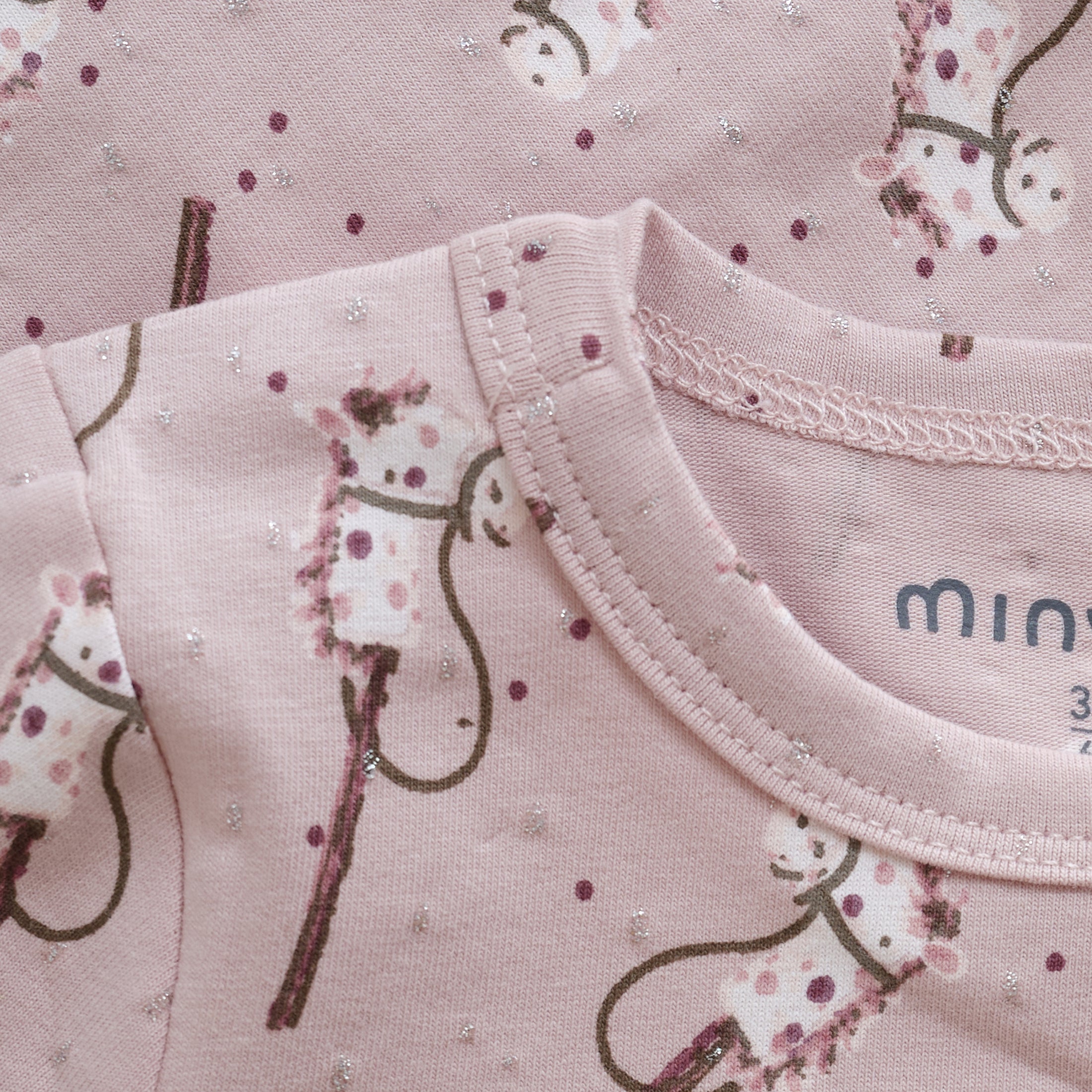 Minymo "Body langarm" mit Steckenpferd - Shadow Gray