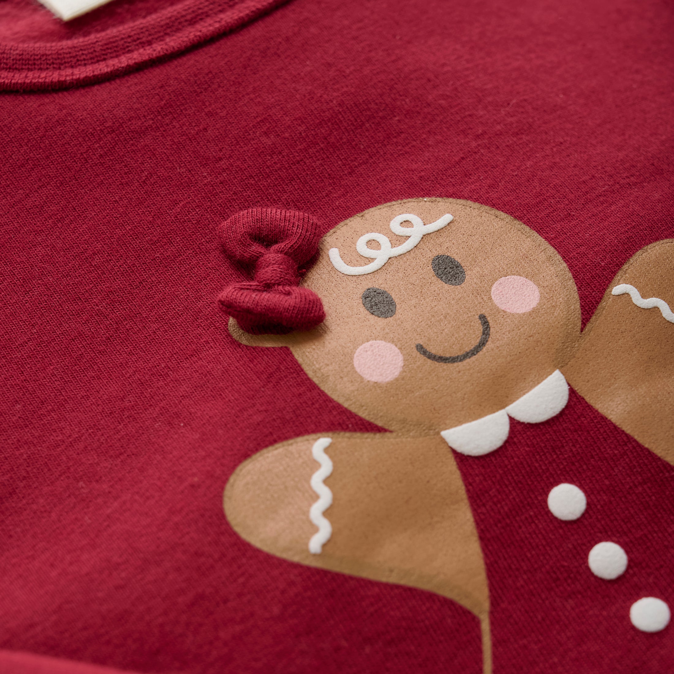 Minymo "Body langarm" mit Weihnachtsdruck - Rot