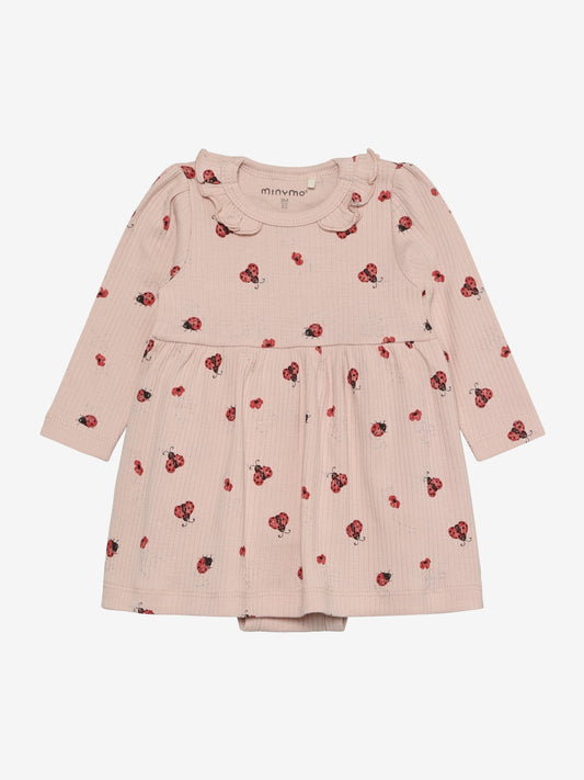 Minymo Bodykleid mit einem Allover Druck - Marienkäfer Peach Whip