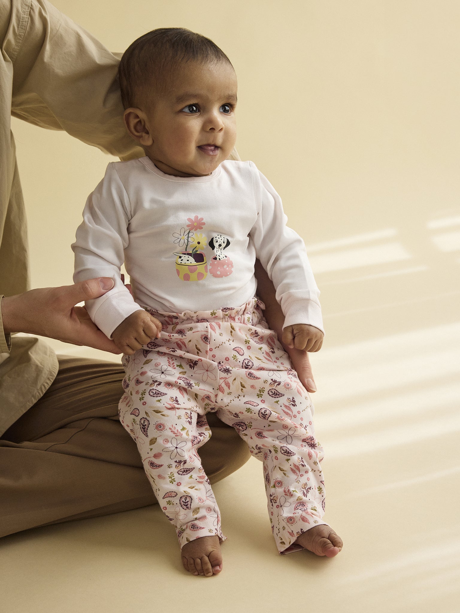 Minymo Hose mit allover Druck - Mauve Chalk