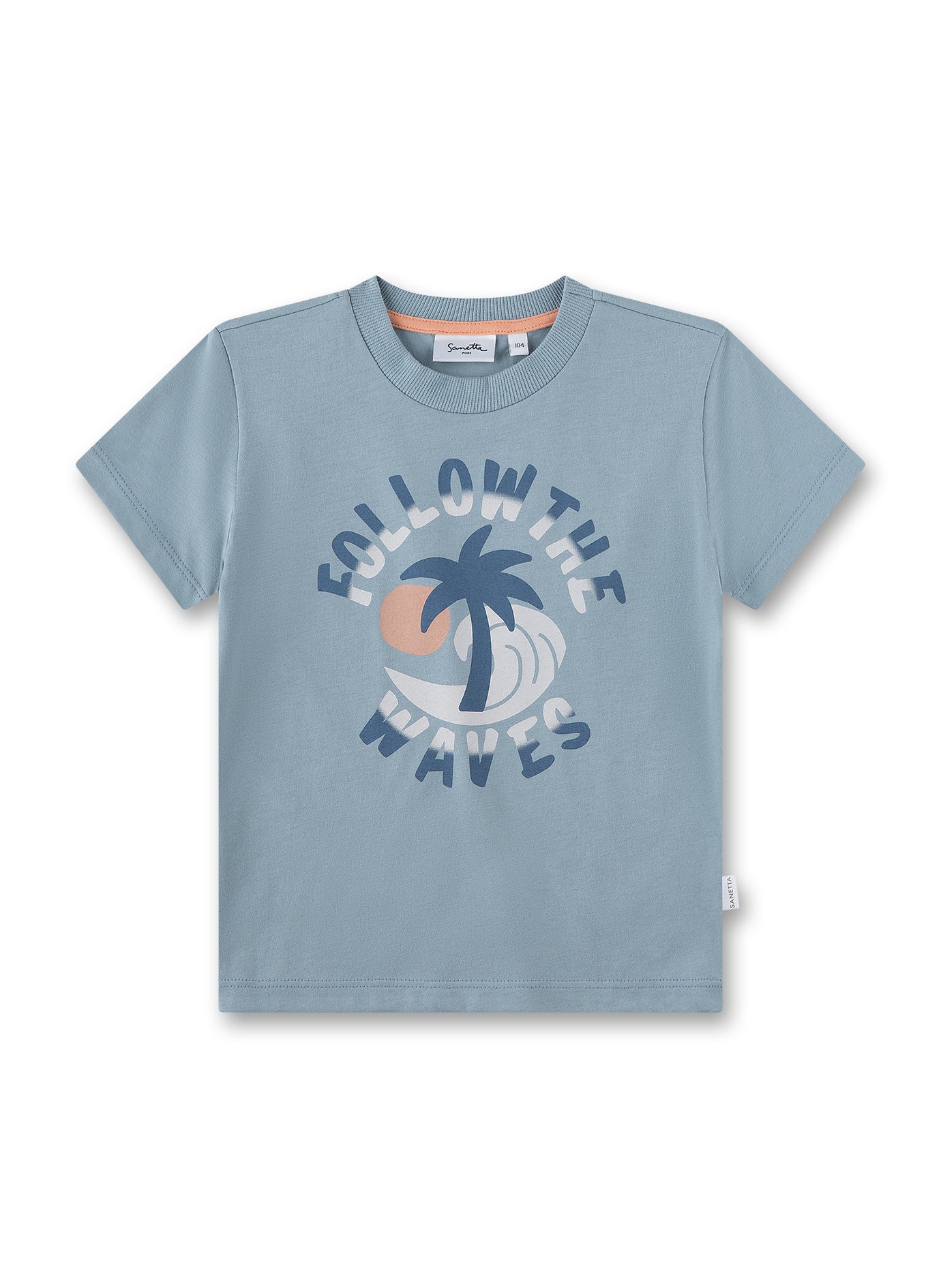 Sanetta T-Shirt mit Palmendruck - Blau