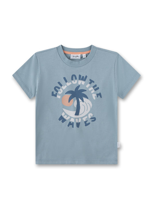 Sanetta T-Shirt mit Palmendruck - Blau
