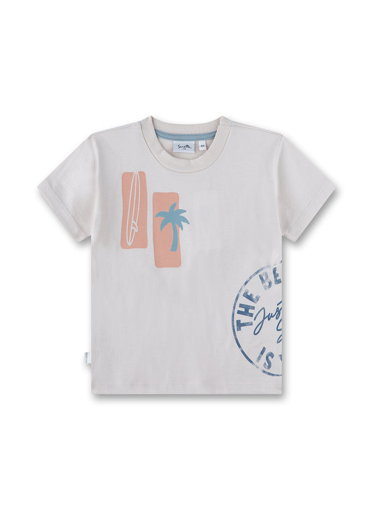Sanetta T-Shirt mit coolem Druck - Creme