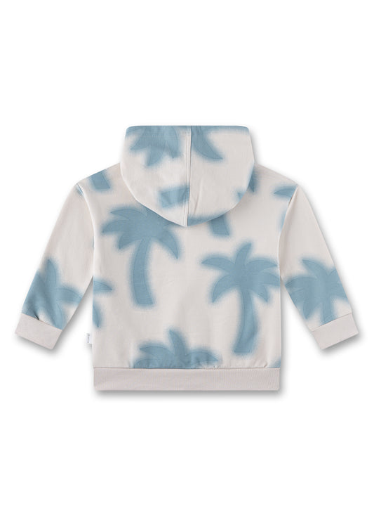 Sanetta Sweatshirt mit Kapuze und Palmendruck - Beige Blau