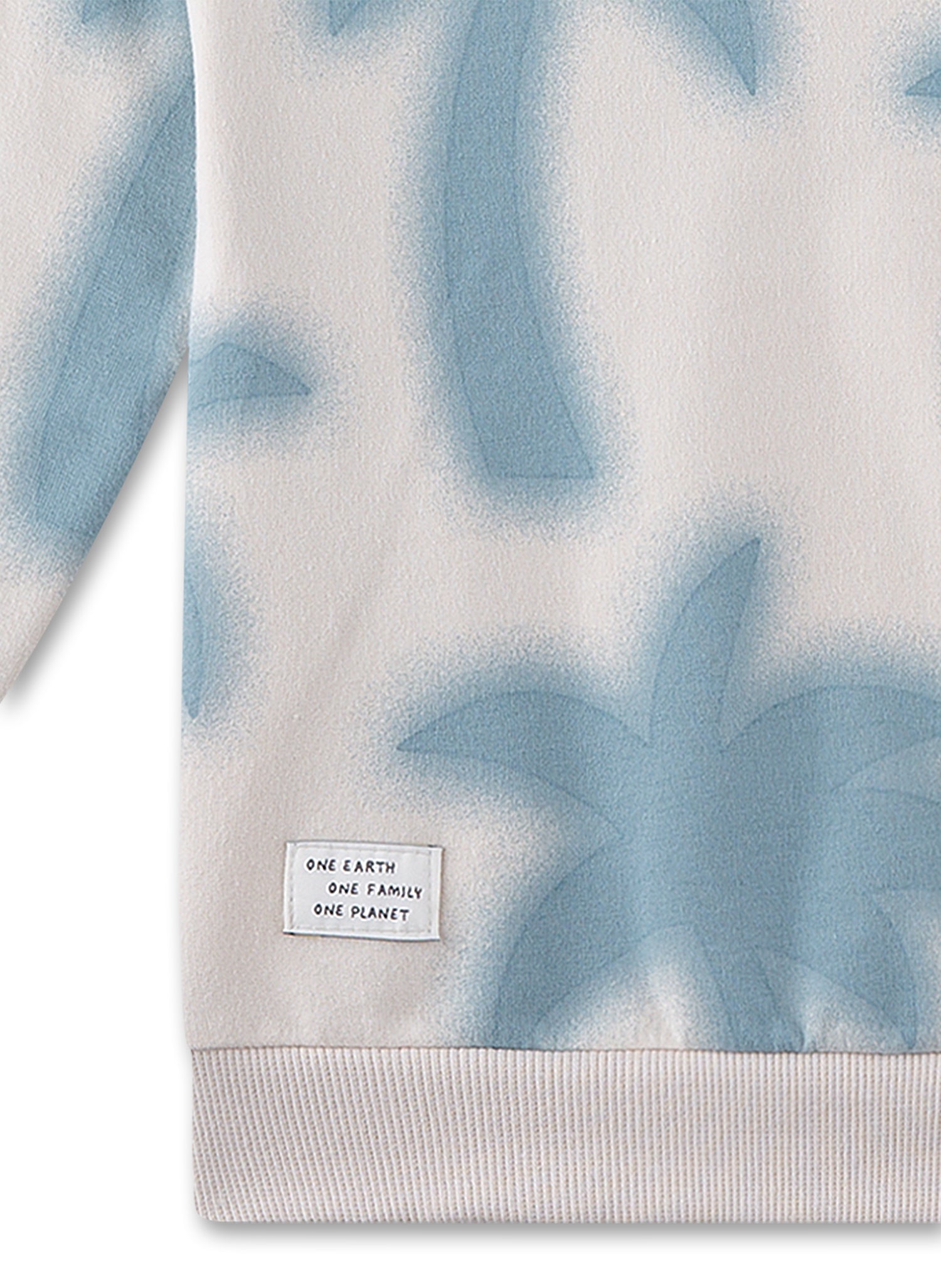Sanetta Sweatshirt mit Kapuze und Palmendruck - Beige Blau