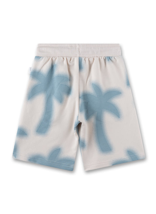 Sanetta Shorts mit Palmen-Druck - Beige Blau