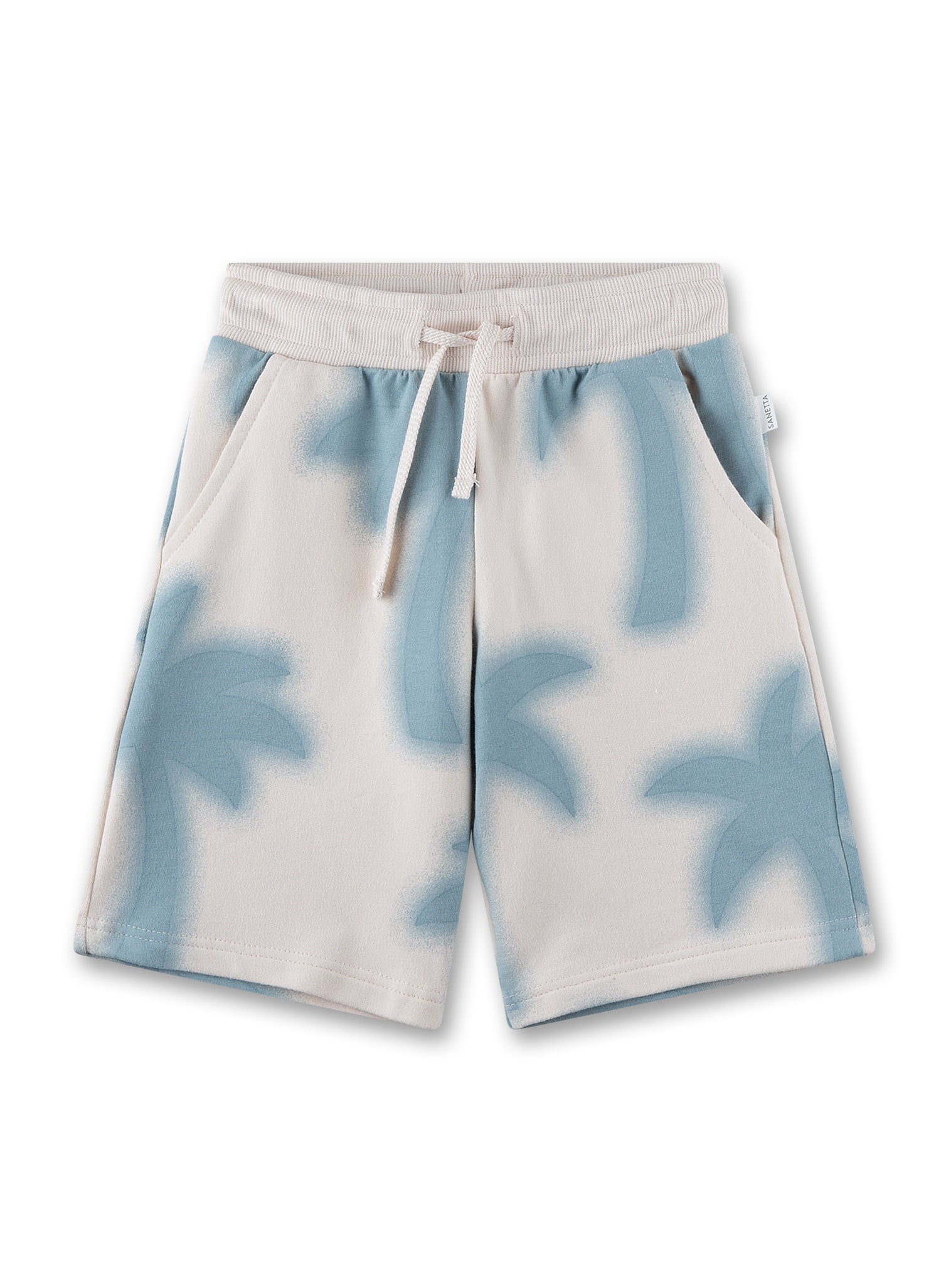 Sanetta Shorts mit Palmen-Druck - Beige Blau