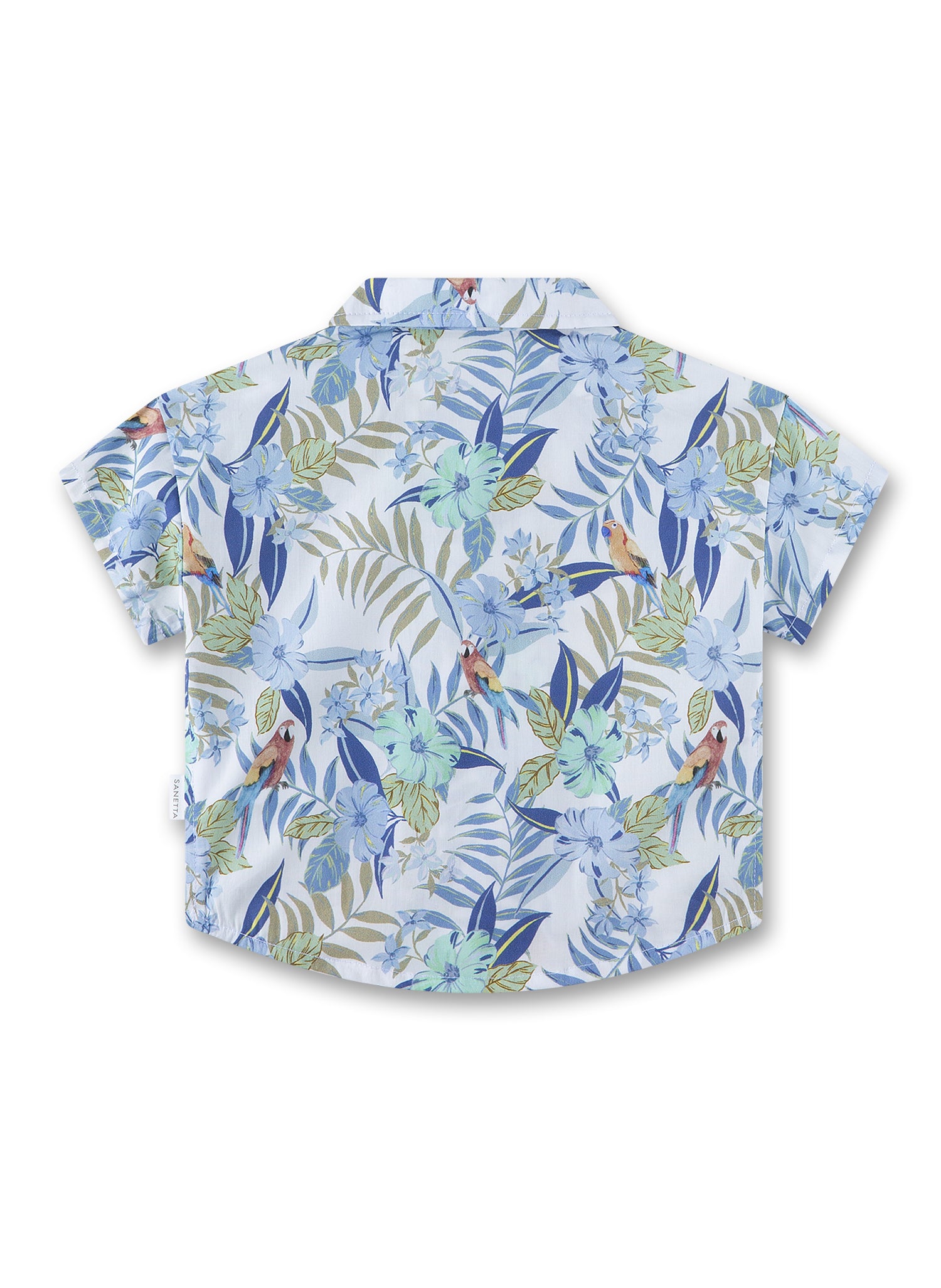 Sanetta Hemd mit Blättern und Papageien - Blau