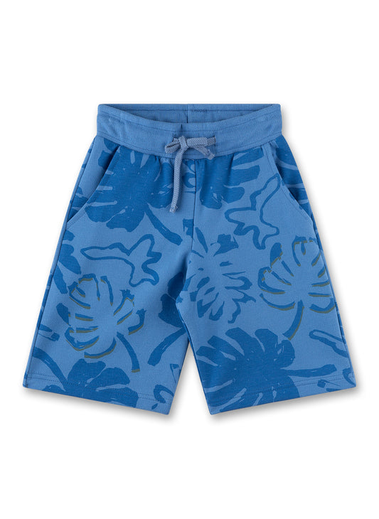 Sanetta Shorts mit Taschen, Blättermuster - Blau
