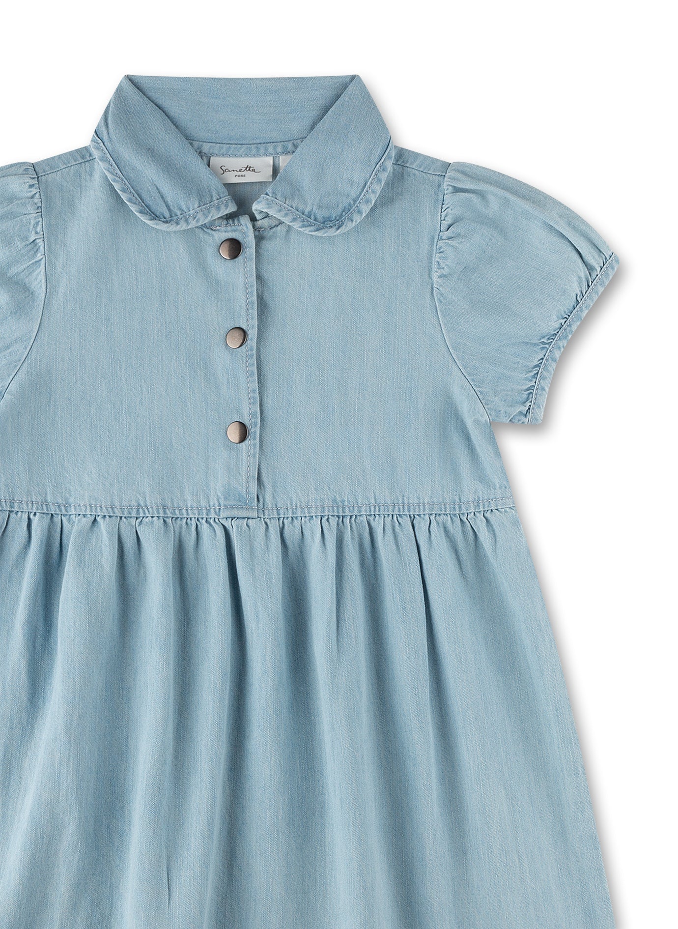 Sanetta "Jeanskleid" mit Knöpfen und Taillierter Bund - Jeansblau
