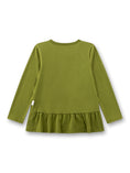 Bild in Galerie-Betrachter laden, Sanetta "Langarmshirt" mit Volant und Druck - Olive Green
