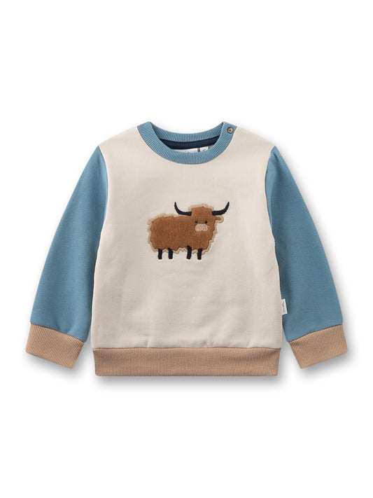 Sanetta "Sweatshirt" mit Fleecedruck - Ecru