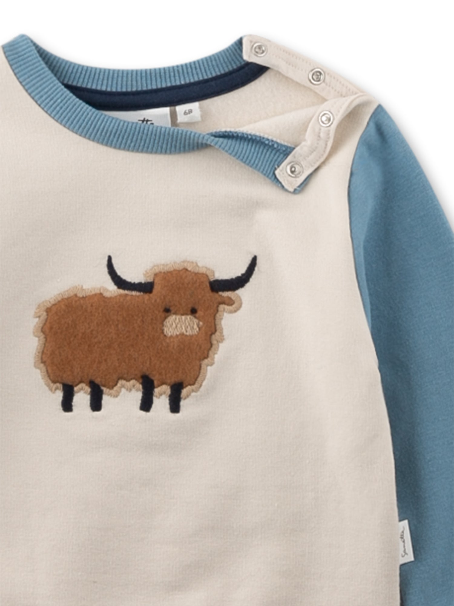 Sanetta "Sweatshirt" mit Fleecedruck - Ecru