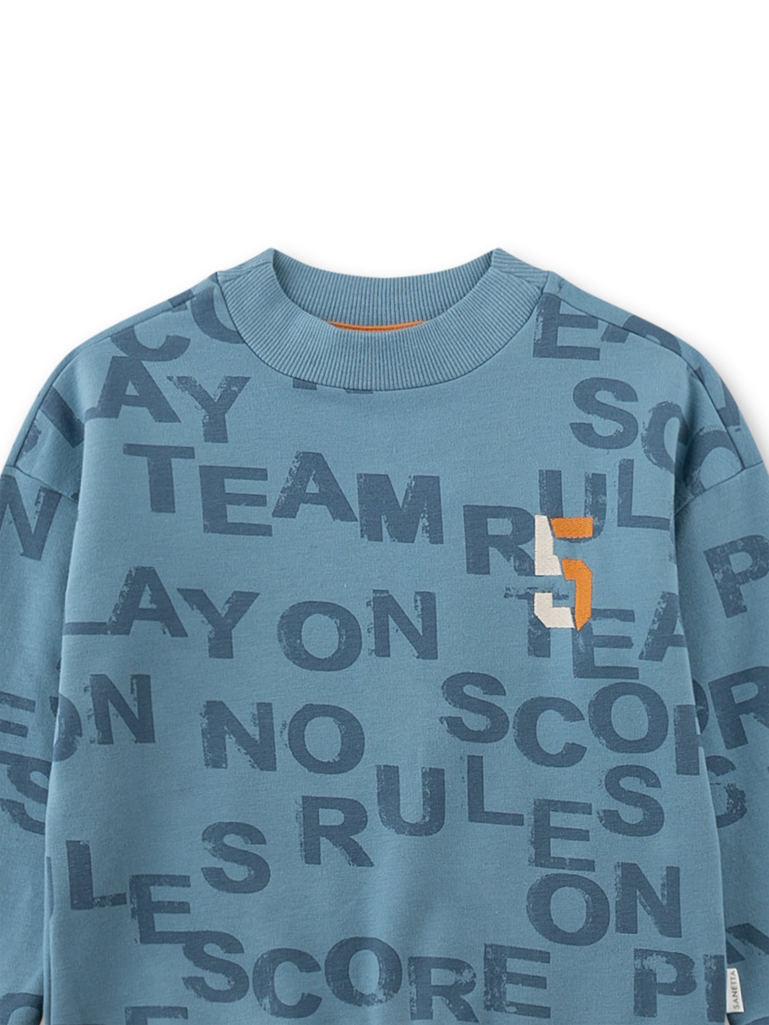 Sanetta "Sweatshirt" allover Druck - Bluejay