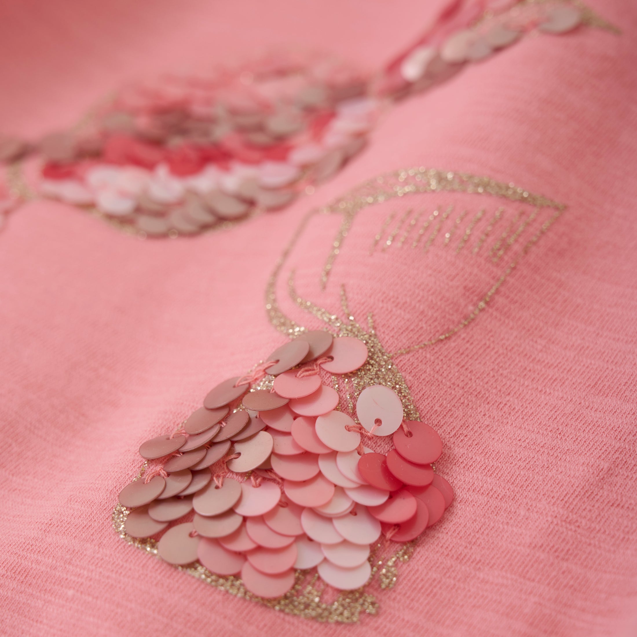Minymo "T-Shirt" langarm mit Bonbon Paillettendruck - Strawberry Ice