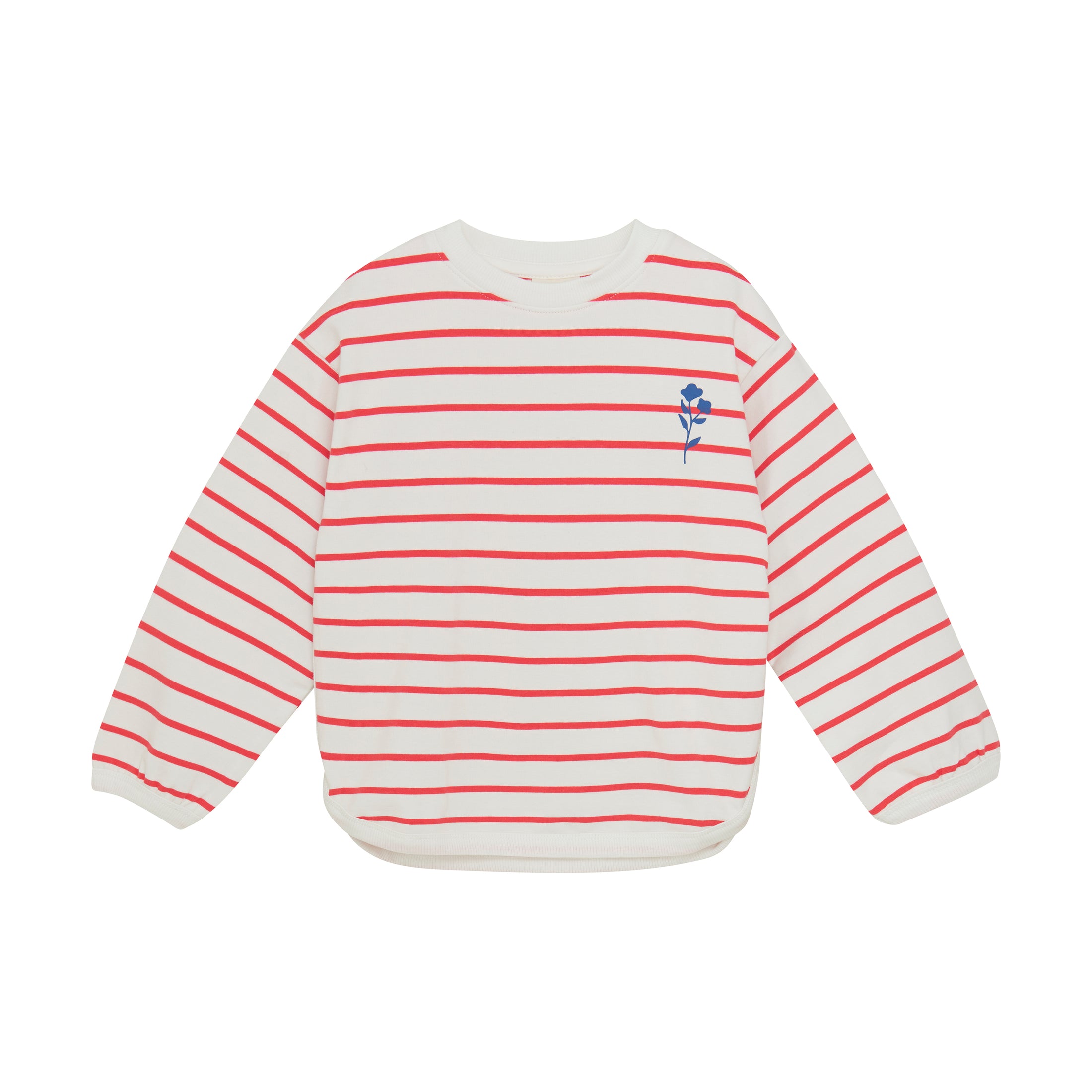 Minymo "Sweatshirt" mit Streifen und abgenähtem Saum - Cayenne