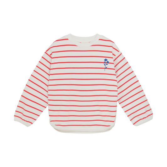 Minymo "Sweatshirt" mit Streifen und abgenähtem Saum - Cayenne